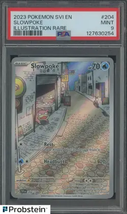 2023 Pokemon SVI EN Illustration Rare #204 Slowpoke PSA 9 MINT - Image 1