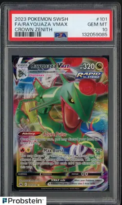 2023 Pokemon SWSH Crown Zenith #101 FA Rayquaza VMAX PSA 10 GEM MINT - Image 1
