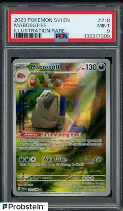 2023 Pokemon SVI EN Illustration Rare #218 Mabosstiff PSA 9 MINT - Image 1