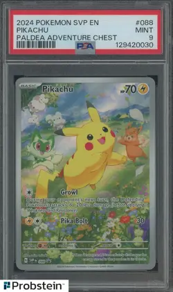 2024 Pokemon SVP EN Paldea Adventure Chest #088 Pikachu PSA 9 MINT - Image 1