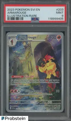 2023 Pokemon SVI EN Illustration Rare #203 Armarouge PSA 9 MINT - Image 1