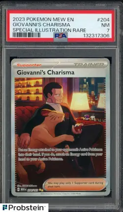 2023 Pokemon MEW EN Special Illustration Rare #204 Giovanni's Charisma PSA 7 - Image 1