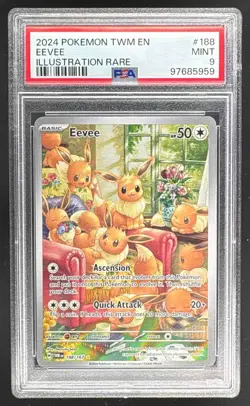 97685959 Eevee 2024 Pokemon Twilight Masquerade #188/167 PSA 9 - Image 1