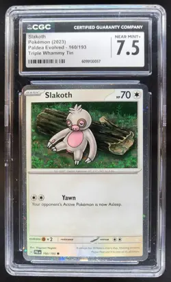 2023 Pokemon Scarlet & Violet Paldea Evolved Slakoth #160/193 CGC 7.5 PT - Image 1