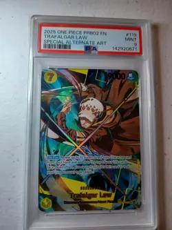 PSA 9 Mint One Piece PRB02 Trafalgar Law Special Alt Art SP OP10-119 English - Image 1