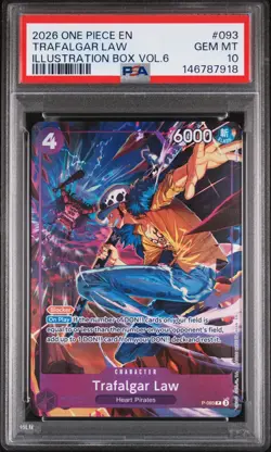2026 One Piece Trafalgar Law P-093 Illustration Box Vol. 6 Promo PSA 10 - Image 1
