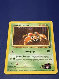 Pokemon TCG Erika's Paras Gym Challenge Unlimited Common Card 71/132 - Image 1