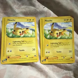 Pokemon Pikachu Basic Lightning 2002 TCG Card Lot 124/165 English (2 Cards) - Image 1