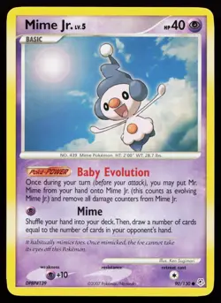 Mime Jr. 90/130 Common Diamond and Pearl Pokemon Card - Image 1