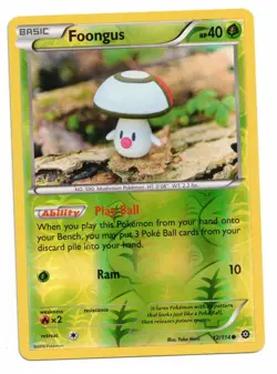 Pokemon Card: Foongus REVERSE HOLO 12/114 XY Steam Siege Rare! NM - Image 1