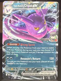 Pokemon Team Rocket's Crobat ex 122/182 Sv10 Destined Rivals Double Rare Card - Image 1