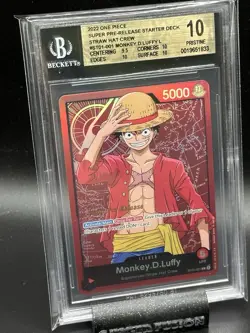 2022 One Piece Card Game Super Pre-Release Monkey D ENGLISH BGS 10 - Image 2