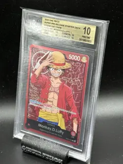 2022 One Piece Card Game Super Pre-Release Monkey D ENGLISH BGS 10 - Image 3
