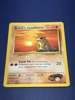Pokemon TCG Brock's Sandshrew Gym Heroes 72/132 Unlimited Common Card - Image 1