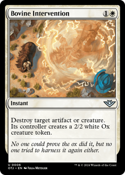 Bovine Intervention (FOIL) x1 - MTG Outlaws of Thunder Junction OTJ #6 - Image 1