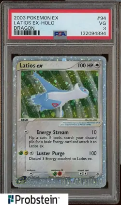 2003 Pokemon Ex Dragon #94 Latios Ex Holo PSA 3 VG - Image 1