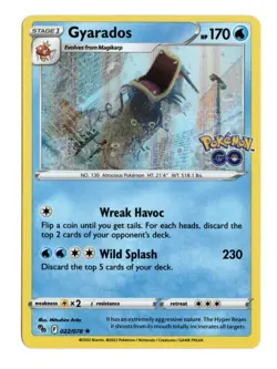 Gyarados 022/078 Holo Pokemon Go Rare Mitsuhiro Arita Water TCG 2022 - Image 1