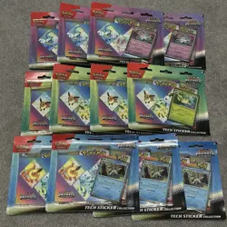 Pokemon TCG Prismatic Evolutions Tech Sticker Collection Set Lot Of 12 - Image 1