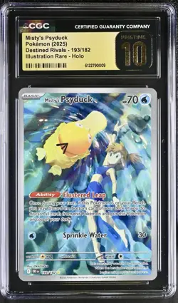💎 Pokemon Destined Rivals Misty's Psyduck 193/182 IR CGC 10 Pristine LOW POP - Image 1