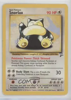 Snorlax Pokemon Base Set 2 #30 2000 - Image 1