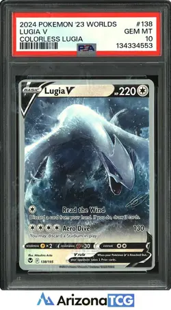 Pokemon 2024 Lugia V 138 Colorless Lugia 2023 World Championships GEM MT PSA 10 - Image 1