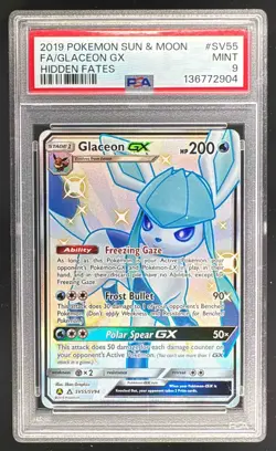 136772904 Glaceon GX 2019 Pokemon Sun Moon Hidden Fates #SV55 PSA 9 - Image 1