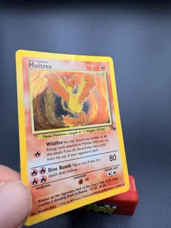Pokemon TCG Moltres 12/62 Fossil Holo Unlimited (1999) HP Heavily Played - Image 2
