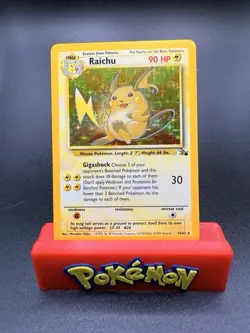 Pokemon TCG Raichu 14/62 Fossil Set 1999 Holo Rare Unlimited VTG WOTC LP - Image 1