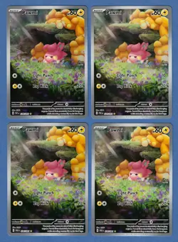4 Pokemon Paldean Fates Pawmi 226/091 Illustration Rare Full Art Holo PACK FRESH - Image 1