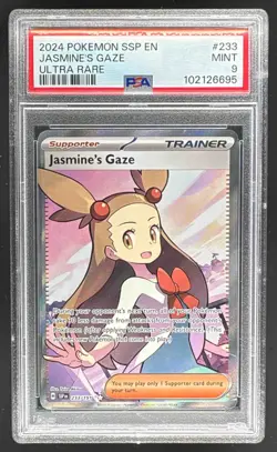 102126695 Jasmine's Gaze 2024 Pokemon Surging Sparks #233/191 PSA 9 - Image 1