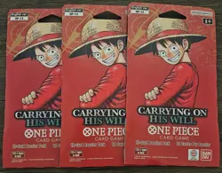 LOT OF 3x One Piece OP-13 Carrying on His Will Sleeved Blister Booster Packs - Image 1