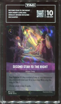 Disney Lorcana Second Star To The Right Enchanted Graded Tag 10 Gem Mint #210 - Image 3