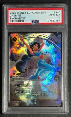 2025 Disney Lorcana Fabled Enchanted Jasmine Fearless Princess #240 PSA 10 GEM - Image 1