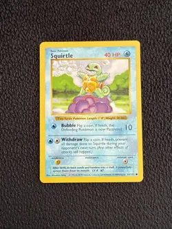 Pokemon Card Squirtle Base Shadowless 1999 63/102 LP - Image 1