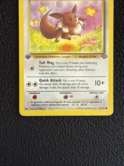 1999 Pokemon Eevee 1st Edition Jungle Card 51/64 LP - Image 3