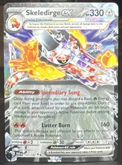 Pokemon TCG Skeledirge ex 137/182 SV04: Paradox Rift Double Rare Holo Card - Image 1