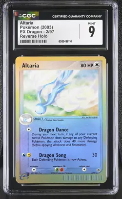 CGC 9 MINT Altaria 2003 EX Dragon 2/97 Reverse Holo Pokemon Card - Image 1