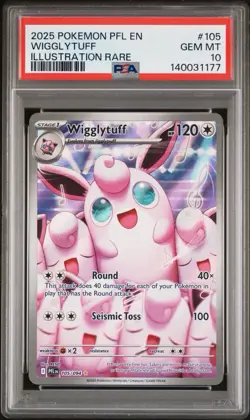 PSA 10 WIGGLYTUFF #105 ILLUSTRATION RARE 2025 POKEMON PFL EN PHANTASMAL FLAMES - Image 1