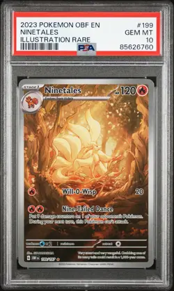 2023 POKEMON OBF EN-OBSIDIAN FLAMES ILLUSTRATION RARE #199 NINETALES PSA 10 - Image 1