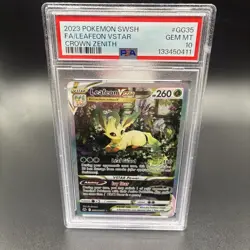2023 Pokemon SWSH Crown Zenith #GG35 FA Leafeon VSTAR PSA 10 GEM MINT - Image 1
