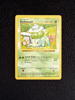 Pokemon TCG Bulbasaur Base Set 44/102 Shadowless Common WOTC 1999 - Image 1