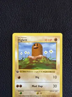 Diglett 47/102 1st Edition Shadowless Base Set WOTC Pokemon TCG - Image 3