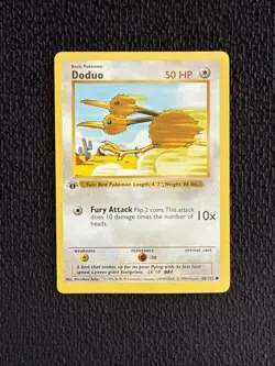 Doduo 48/102 1st Edition Shadowless Pokemon Card Base Set WOTC Common LP - Image 1