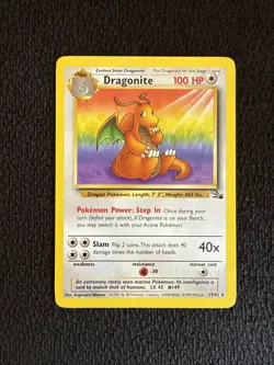 Dragonite 19/62 Rare Non Holo Fossil Set Pokemon Card WOTC 1999 TCG - Image 1