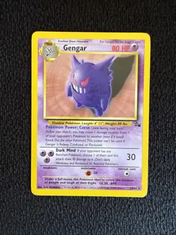 GENGAR - 20/62 - Fossil Unlimited Non Holo Rare Card Pokemon TCG WOTC LP - Image 1