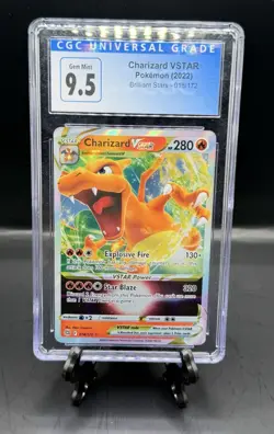 2022 Pokemon TCG Brilliant Stars Charizard VSTAR 018/172 CGC 10 (Blue Label 9.5) - Image 1