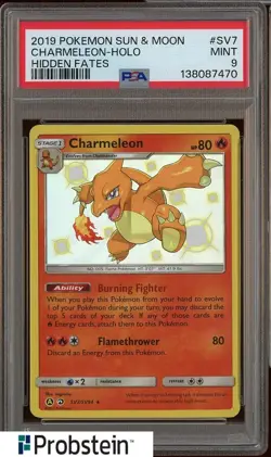 2019 Pokemon Sun & Moon Hidden Fates #SV7 Charmeleon Holo PSA 9 MINT - Image 1