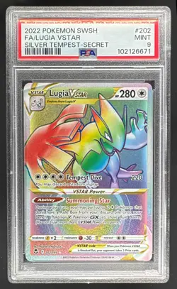 102126671 Lugia VSTAR 2022 Pokemon Sword & Shield Silver Tempest #202/195 PSA 9 - Image 1