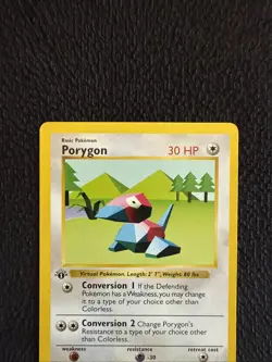 Porygon 39/102 1st Edition Shadowless Base Set Pokemon Card TCG LP - Image 3