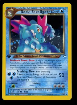 2002 WOTC POKEMON NEO DESTINY 1ST EDITION DARK FERALIGATR 5/105 HOLO RARE NM - Image 1